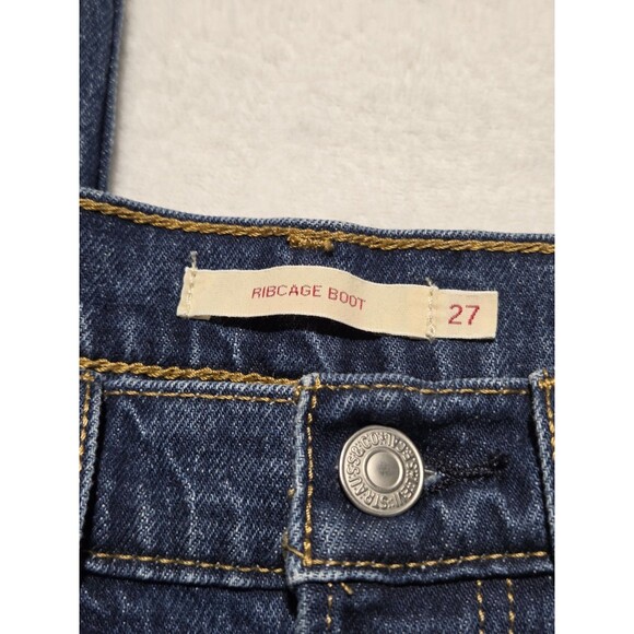 Levis Ribcage Boot Jeans Women 27x33 Blue Bootcut Denim Stretch Rodeo Western - Picture 3 of 14